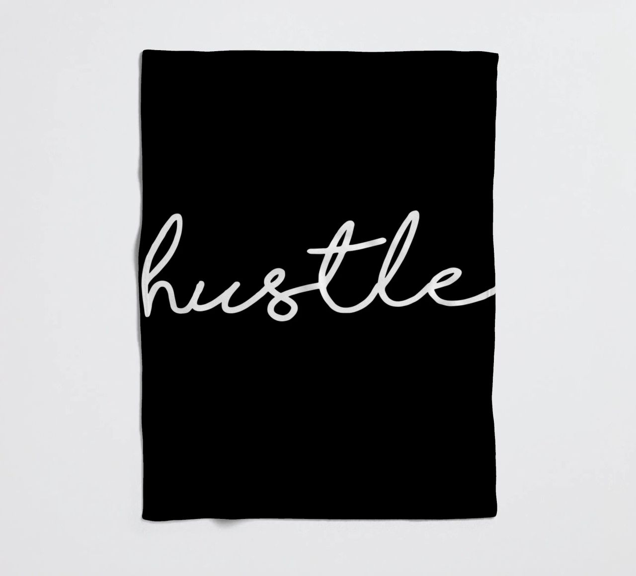 Design tipografico Hustle in bianco e nero monocromatico coperta in pile da THE MOTIVATED TYPE