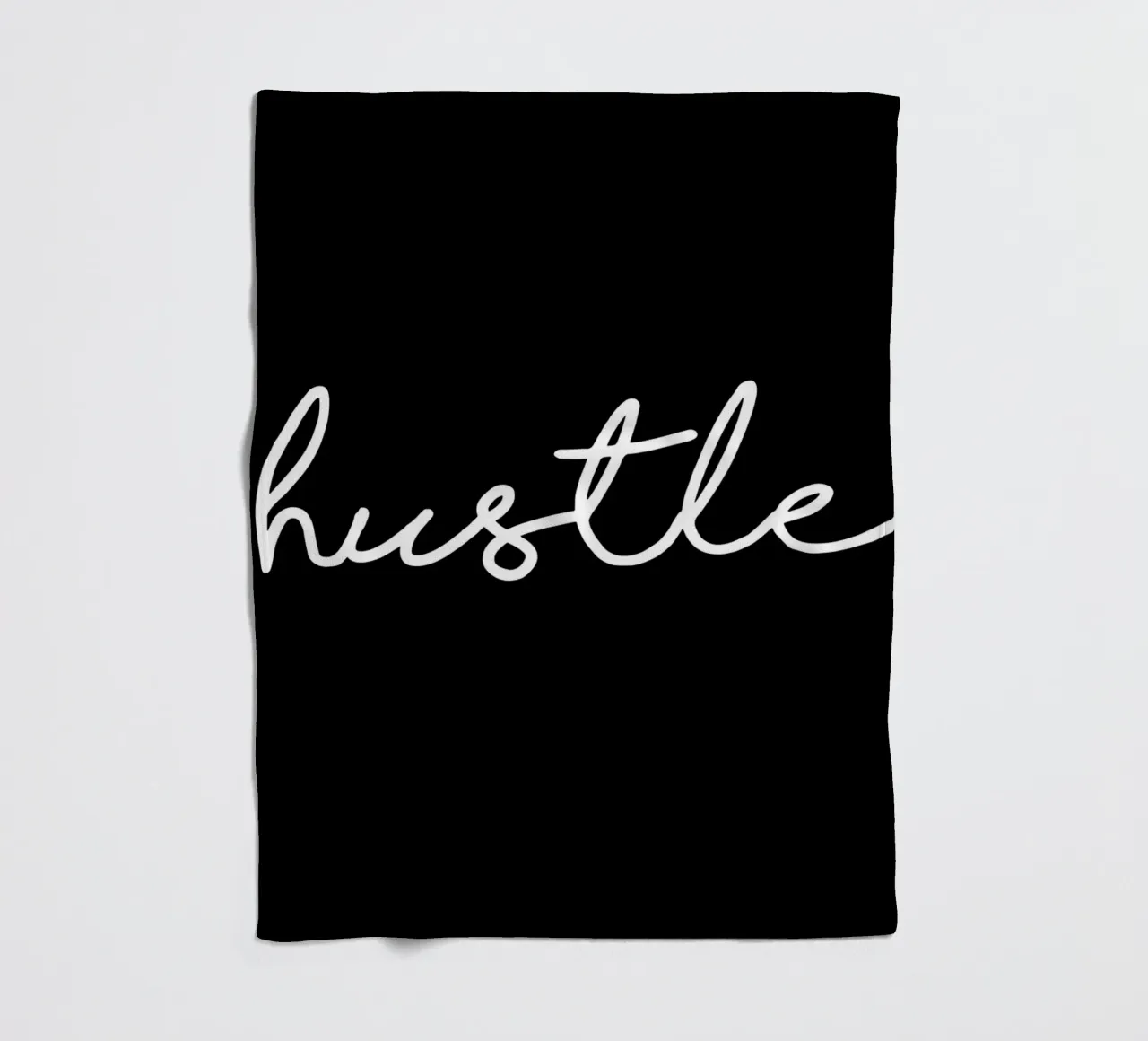 Design tipografico Hustle in bianco e nero monocromatico coperta in pile da THE MOTIVATED TYPE