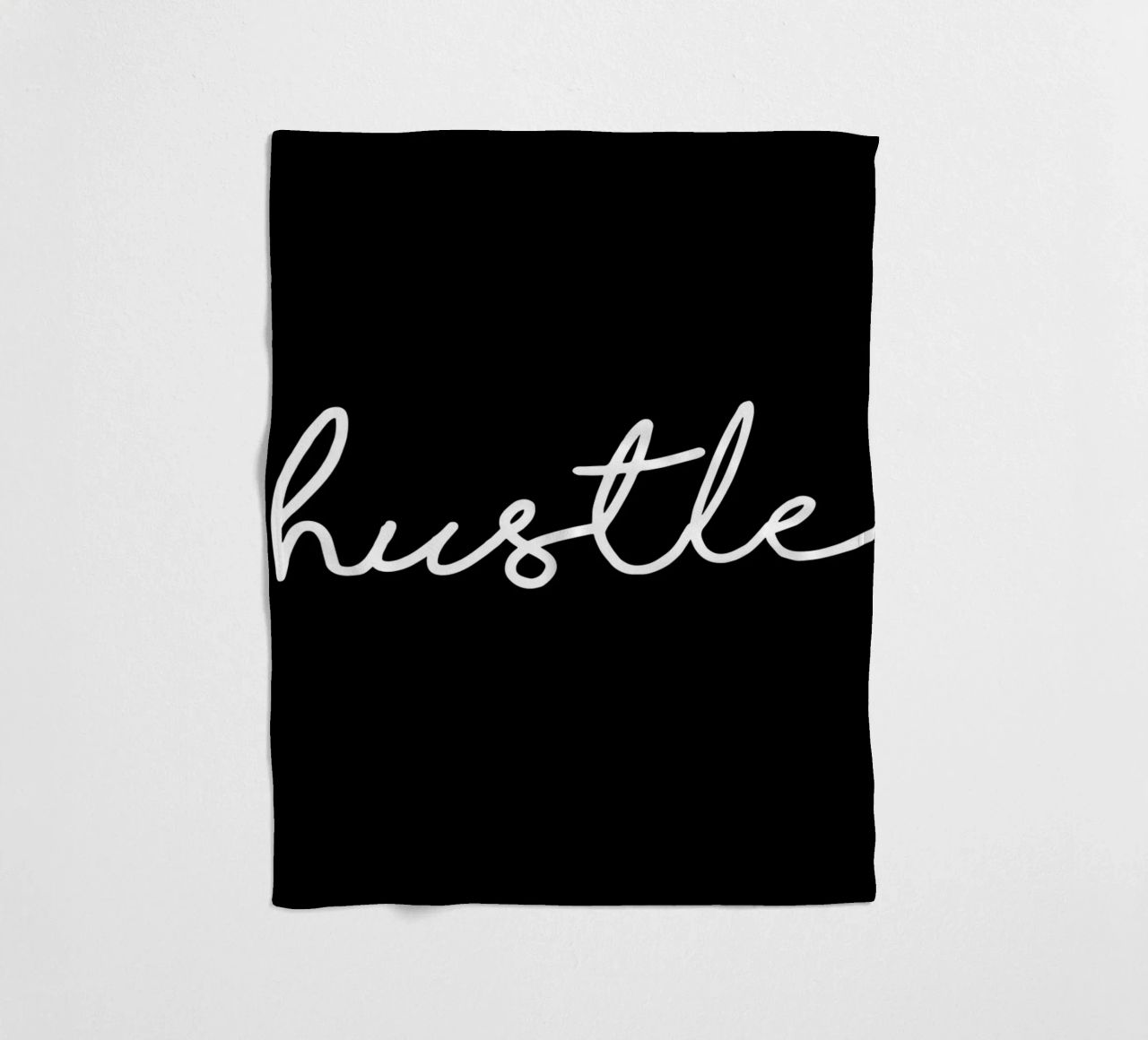 Design tipografico Hustle in bianco e nero monocromatico coperta in pile da THE MOTIVATED TYPE