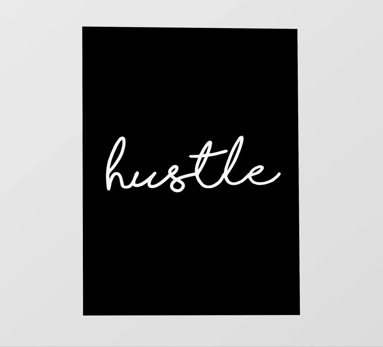 Design tipografico Hustle in bianco e nero monocromatico pellicola backlit da THE MOTIVATED TYPE