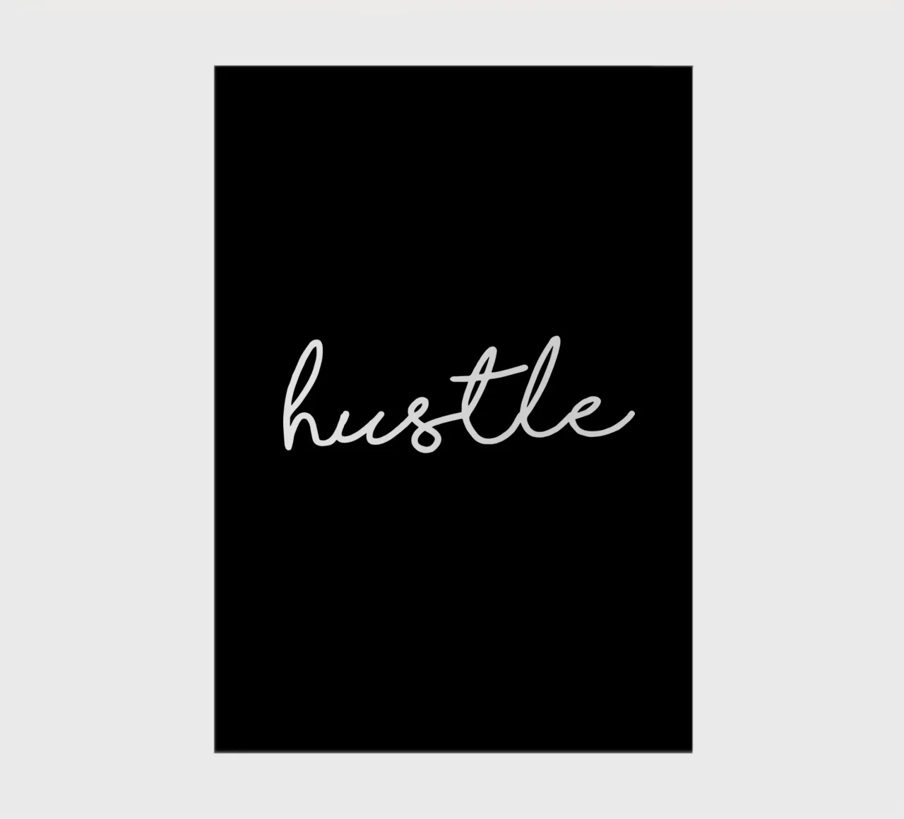 Design tipografico Hustle in bianco e nero monocromatico diario da THE MOTIVATED TYPE