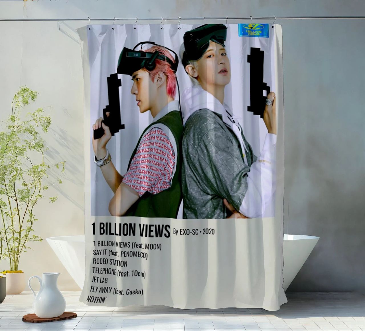 1 BILLION VIEWS By EXO-SC-2020 tenda da doccia da SoundStudio