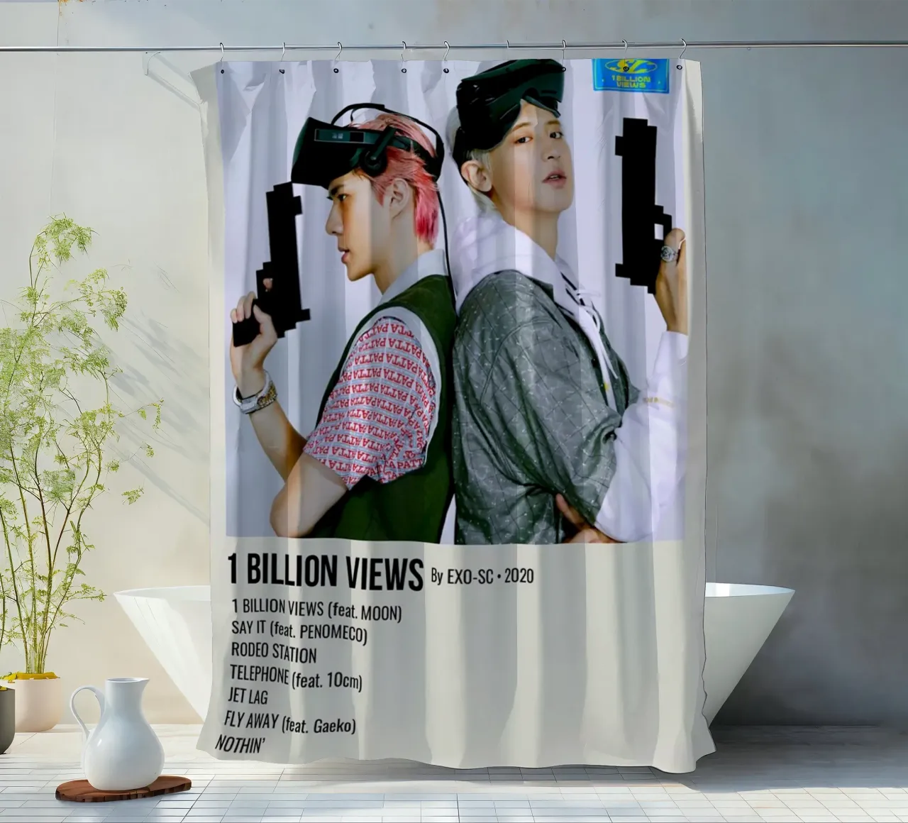 1 BILLION VIEWS By EXO-SC-2020 tenda da doccia da SoundStudio