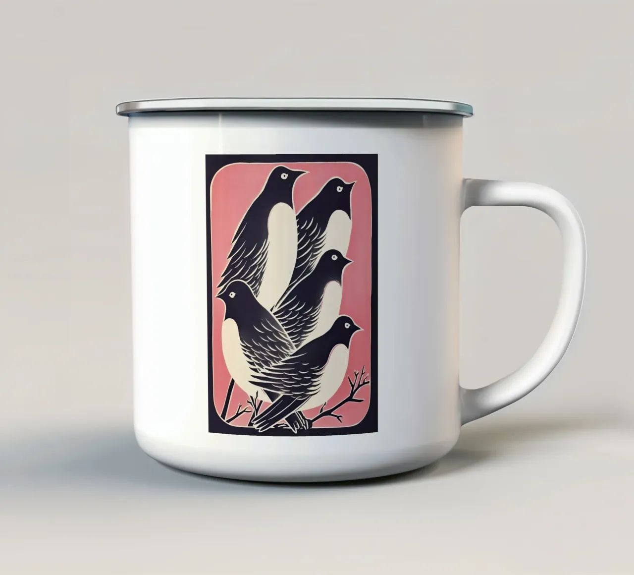 Uccelli canori tazza in smalto da DaarbyN