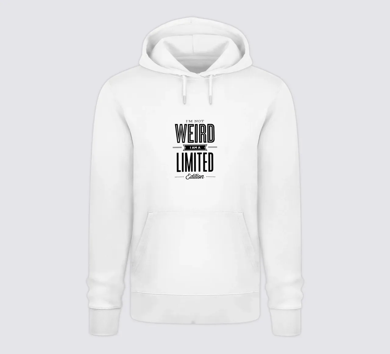 Non sono strano, sono un design tipografico in edizione limitata felpa con cappuccio da THE MOTIVATED TYPE