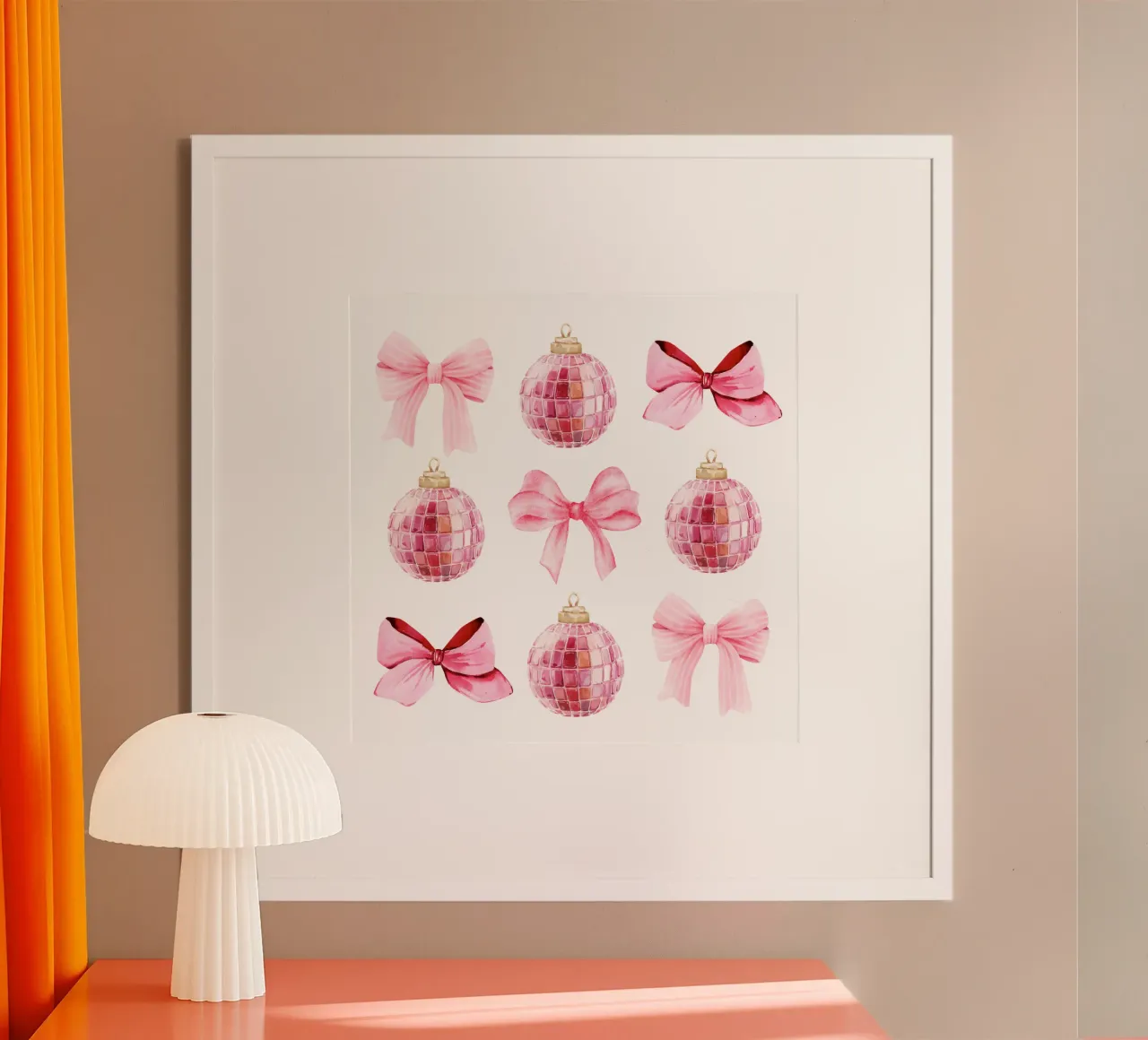 Christmas Bows and Disco Ball poster da Coquette Club