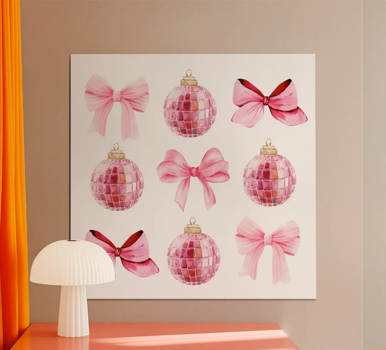 Christmas Bows and Disco Ball poster da Coquette Club