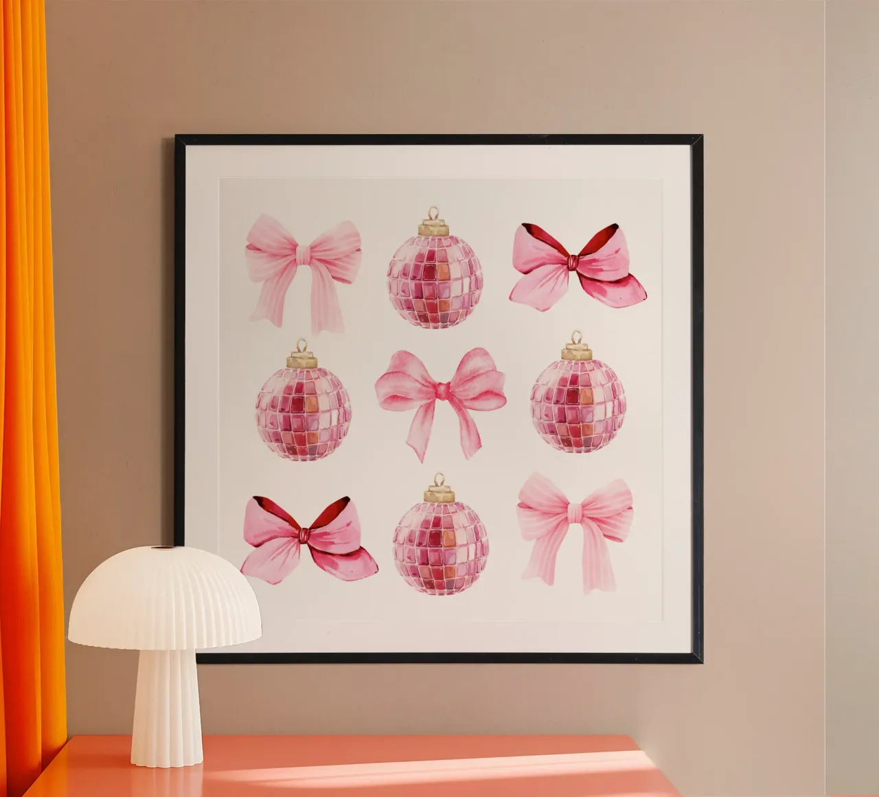 Christmas Bows and Disco Ball poster da Coquette Club