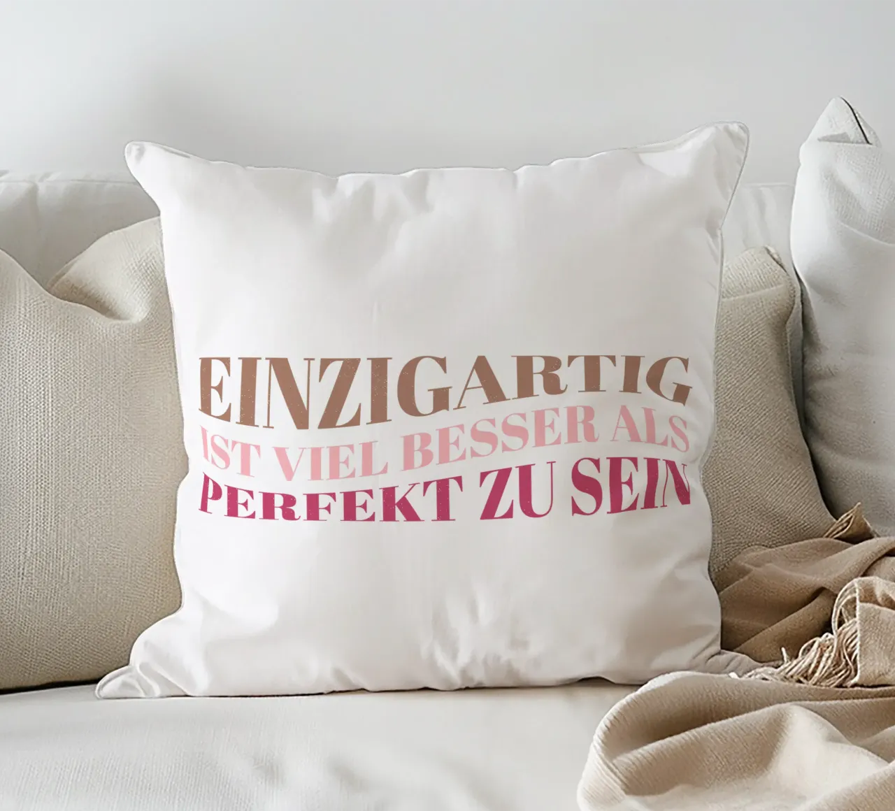 Unique is much better than perfect. Motivation. decorative cushion by CalliLetters