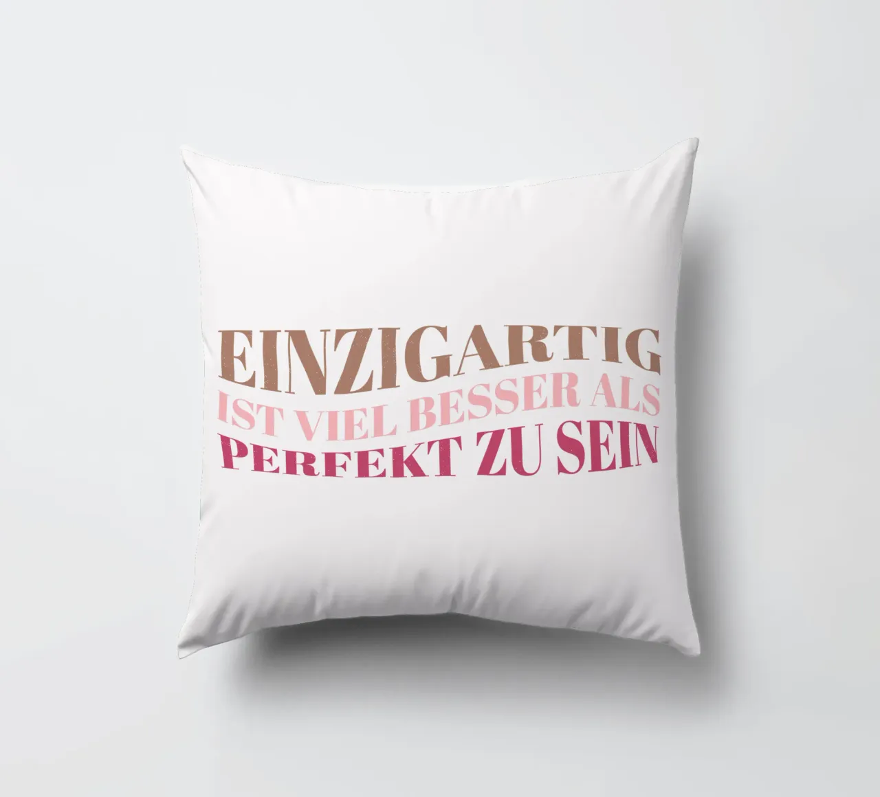 Unique is much better than perfect. Motivation. decorative cushion by CalliLetters