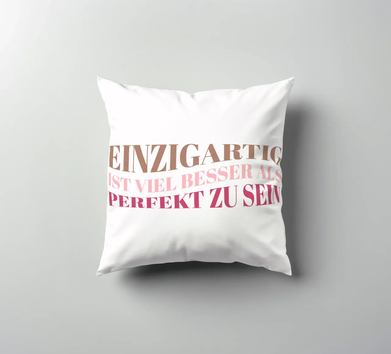 Unique is much better than perfect. Motivation. decorative cushion by CalliLetters