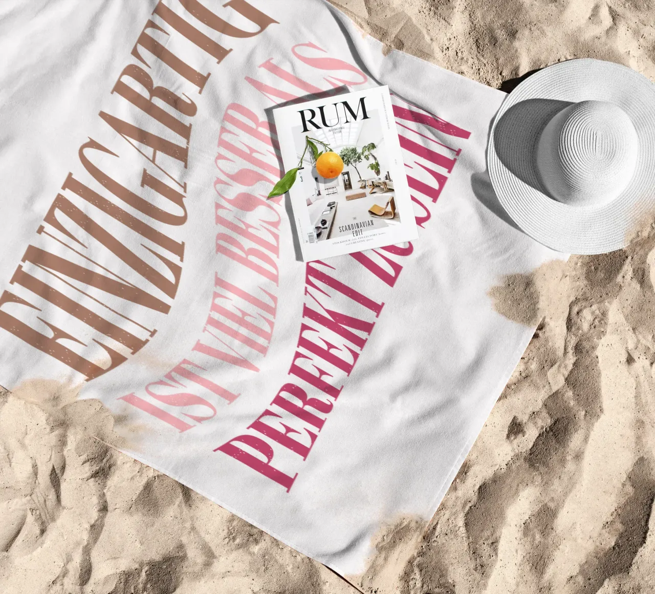 Unique is much better than perfect. Motivation. beach towel by CalliLetters