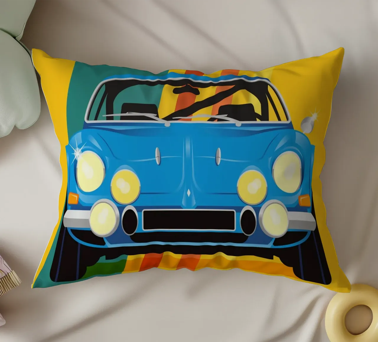 Renault Alpine A110 decorative cushion by Raphaël Delerue