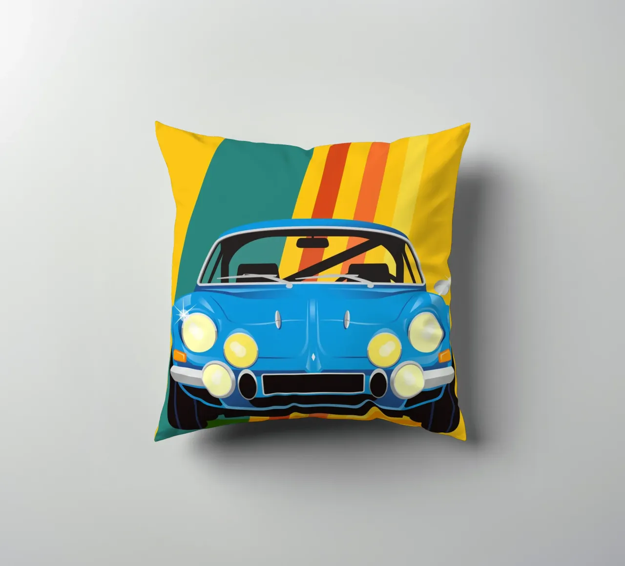 Renault Alpine A110 decorative cushion by Raphaël Delerue