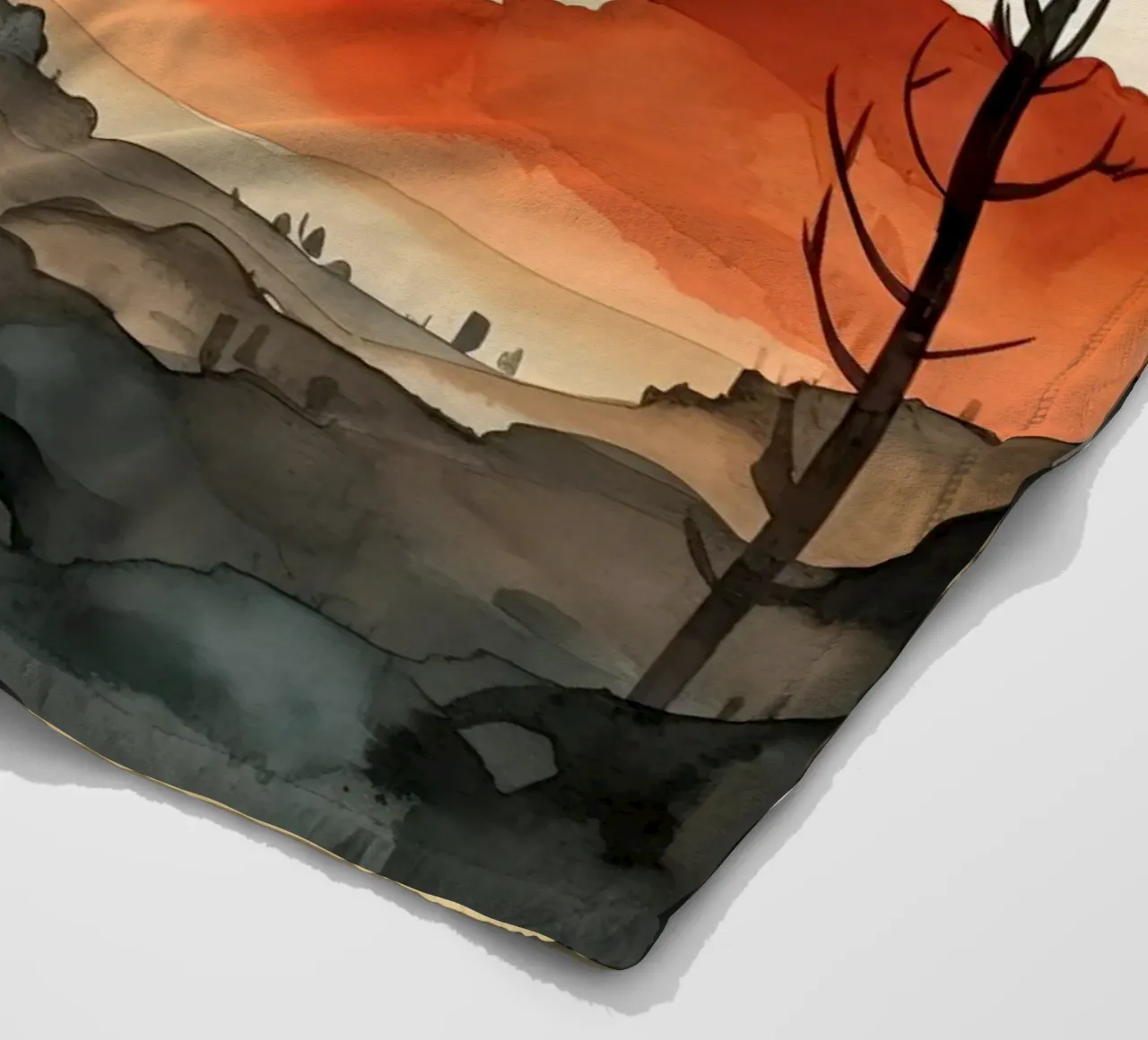 Sonnenuntergang zwischen Tälern Fleecedecke von DaarbyN