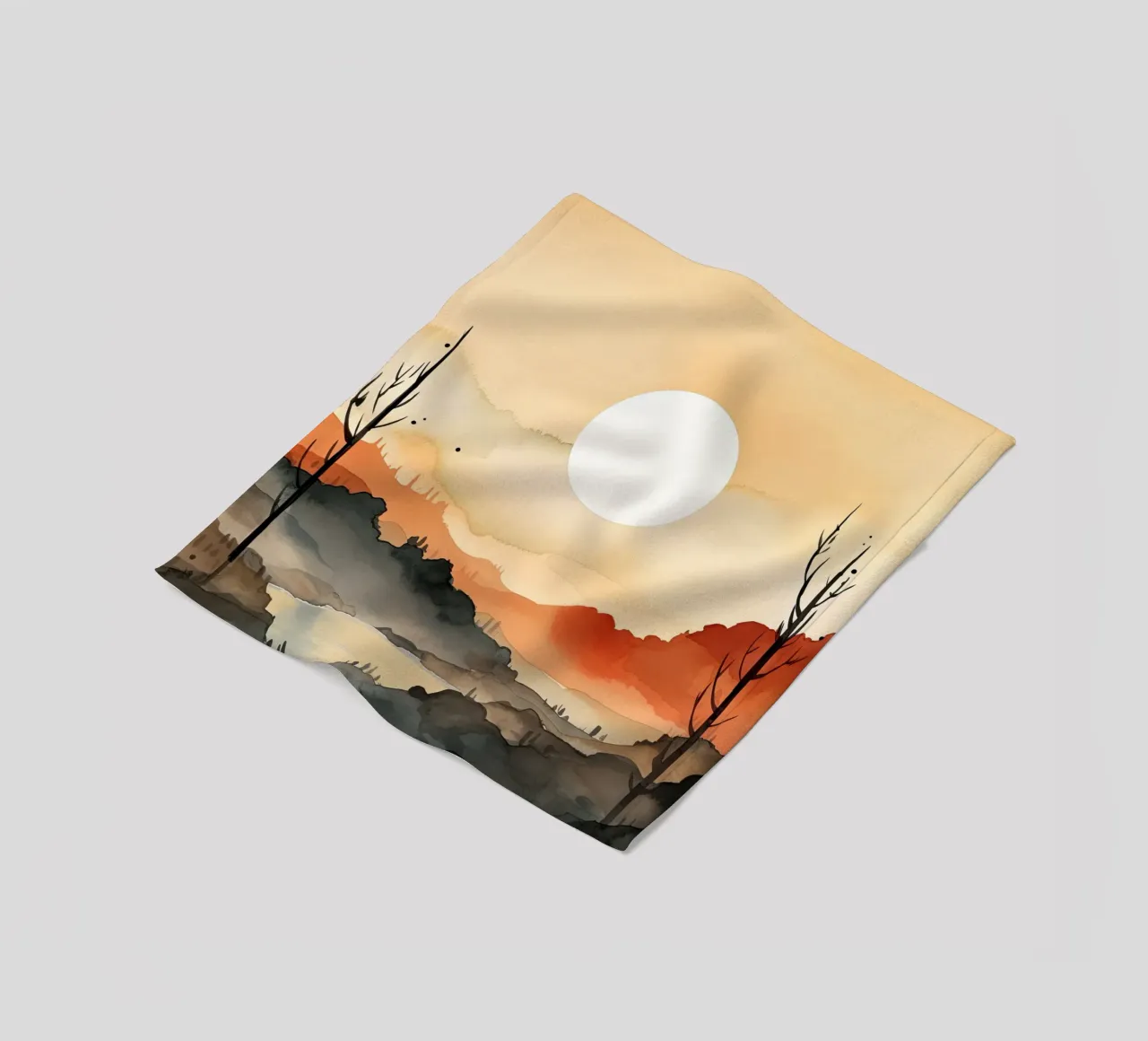 Sonnenuntergang zwischen Tälern Fleecedecke von DaarbyN