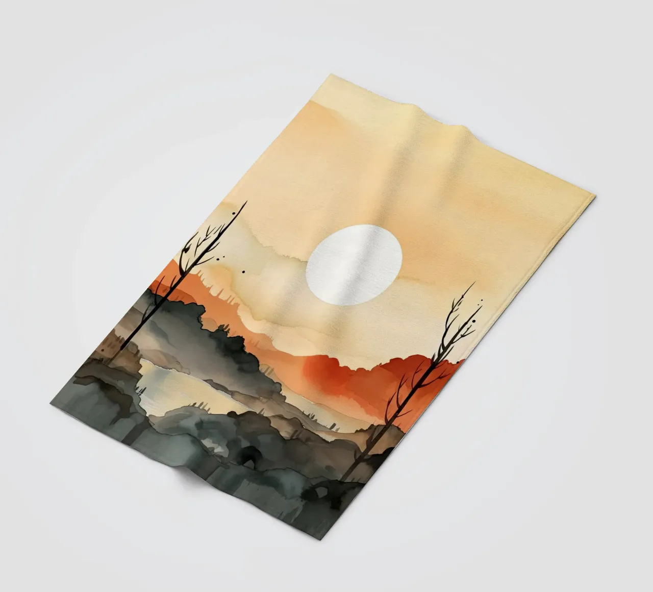 Sonnenuntergang zwischen Tälern Fleecedecke von DaarbyN