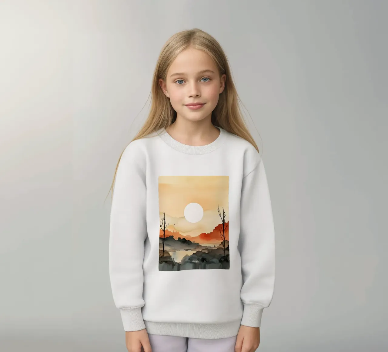 Sunset Between Valleys kids sweatshirt by DaarbyN