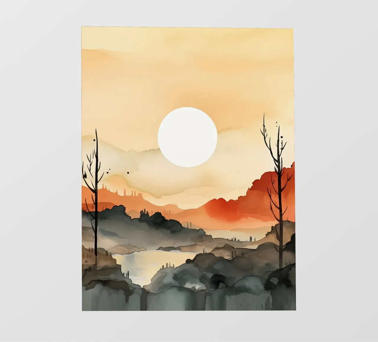 Sunset Between Valleys fotobehang van DaarbyN