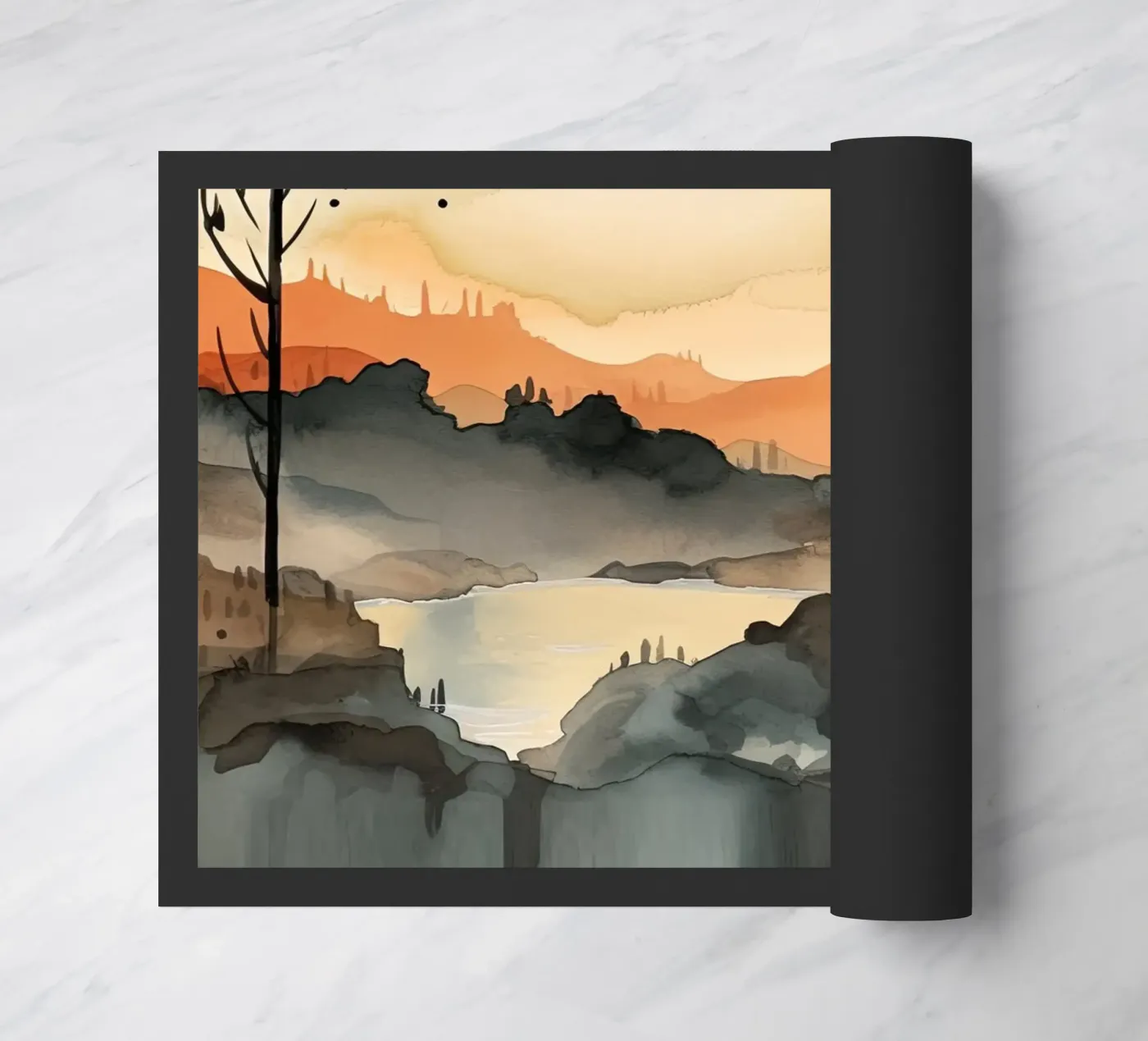 Zonsondergang tussen de dalen deurmat van DaarbyN