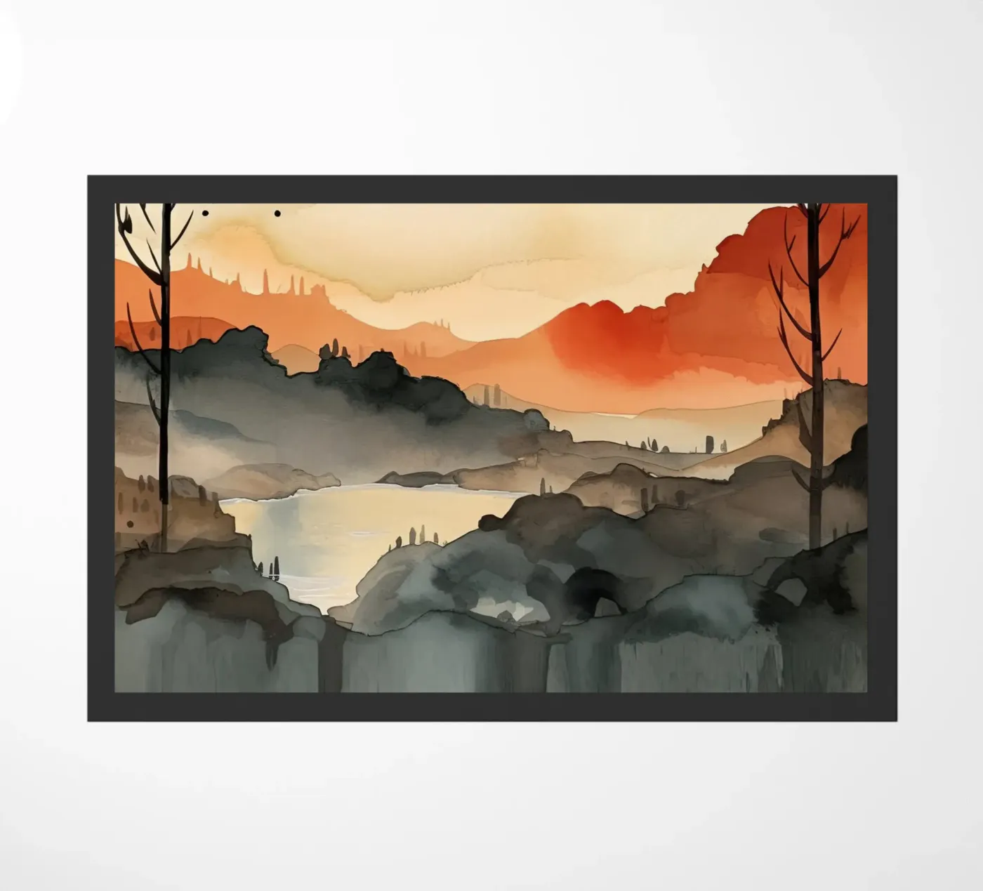 Zonsondergang tussen de dalen deurmat van DaarbyN