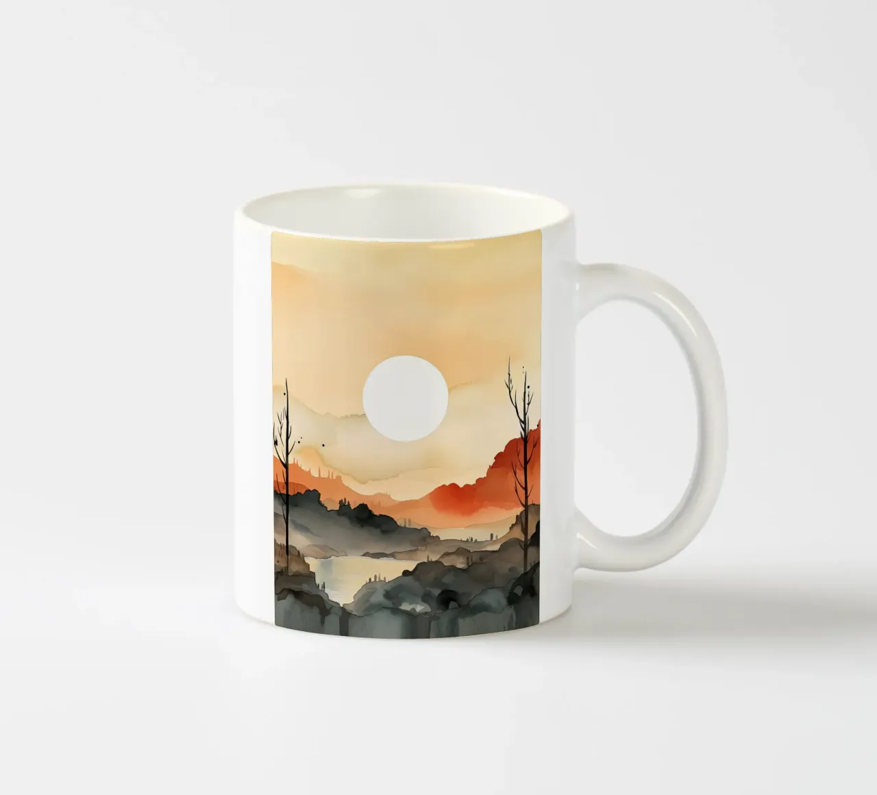 Sunset Between Valleys ceramic mug by DaarbyN