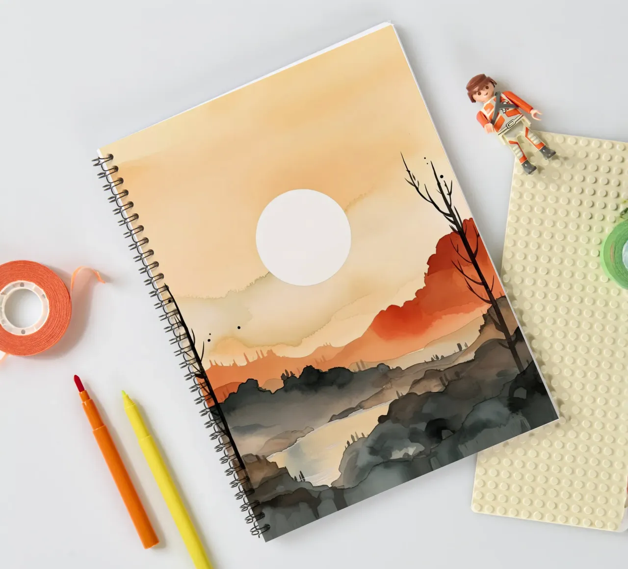 Sunset Between Valleys spiral notebook by DaarbyN