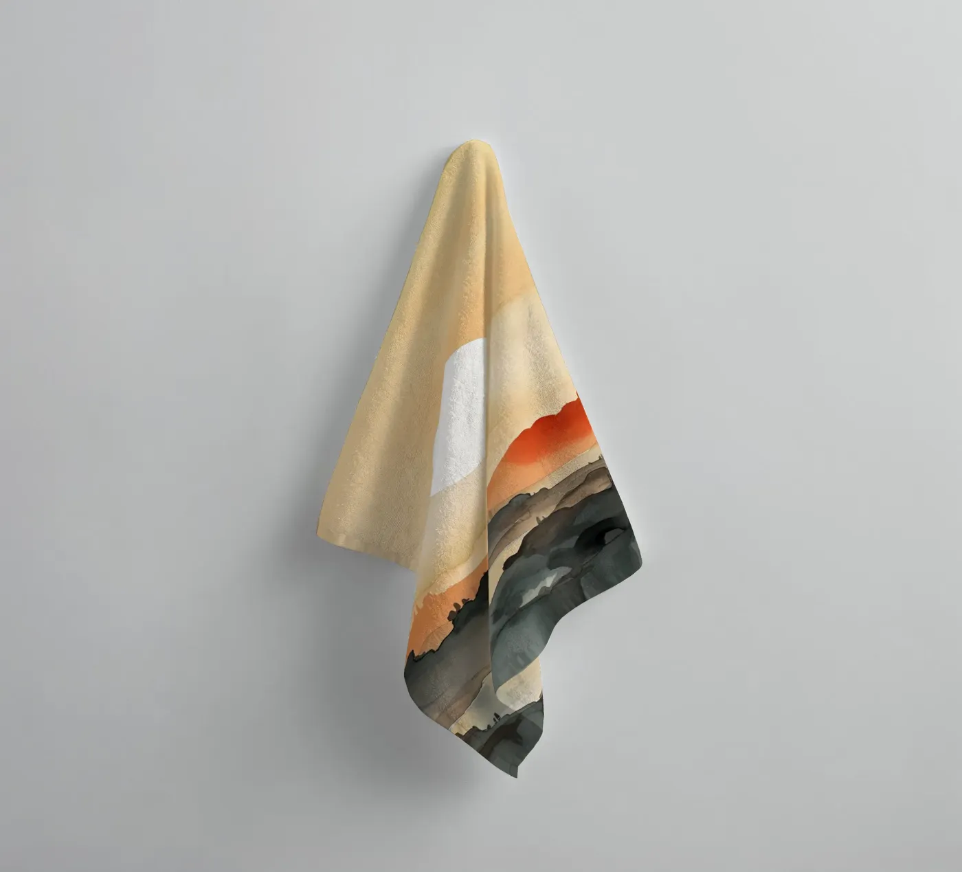 Sunset Between Valleys towel by DaarbyN