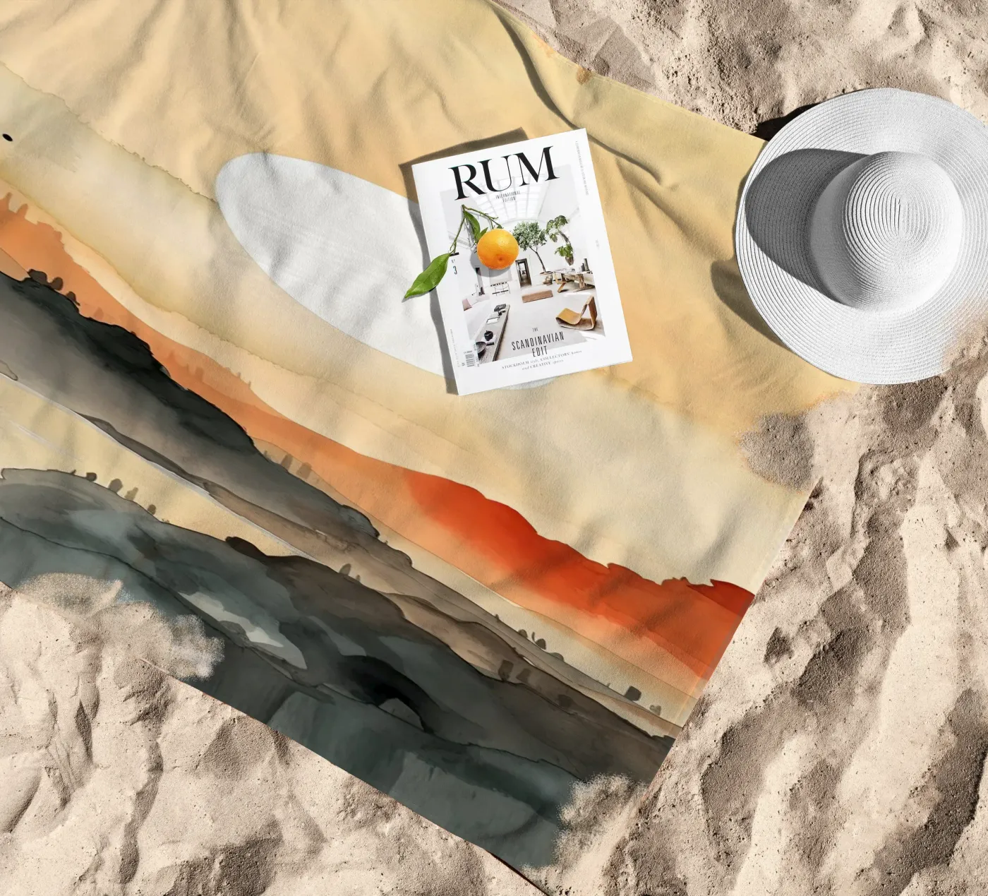 Zonsondergang tussen de dalen strandhanddoek van DaarbyN