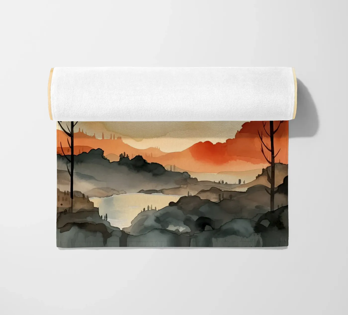 Zonsondergang tussen de dalen strandhanddoek van DaarbyN