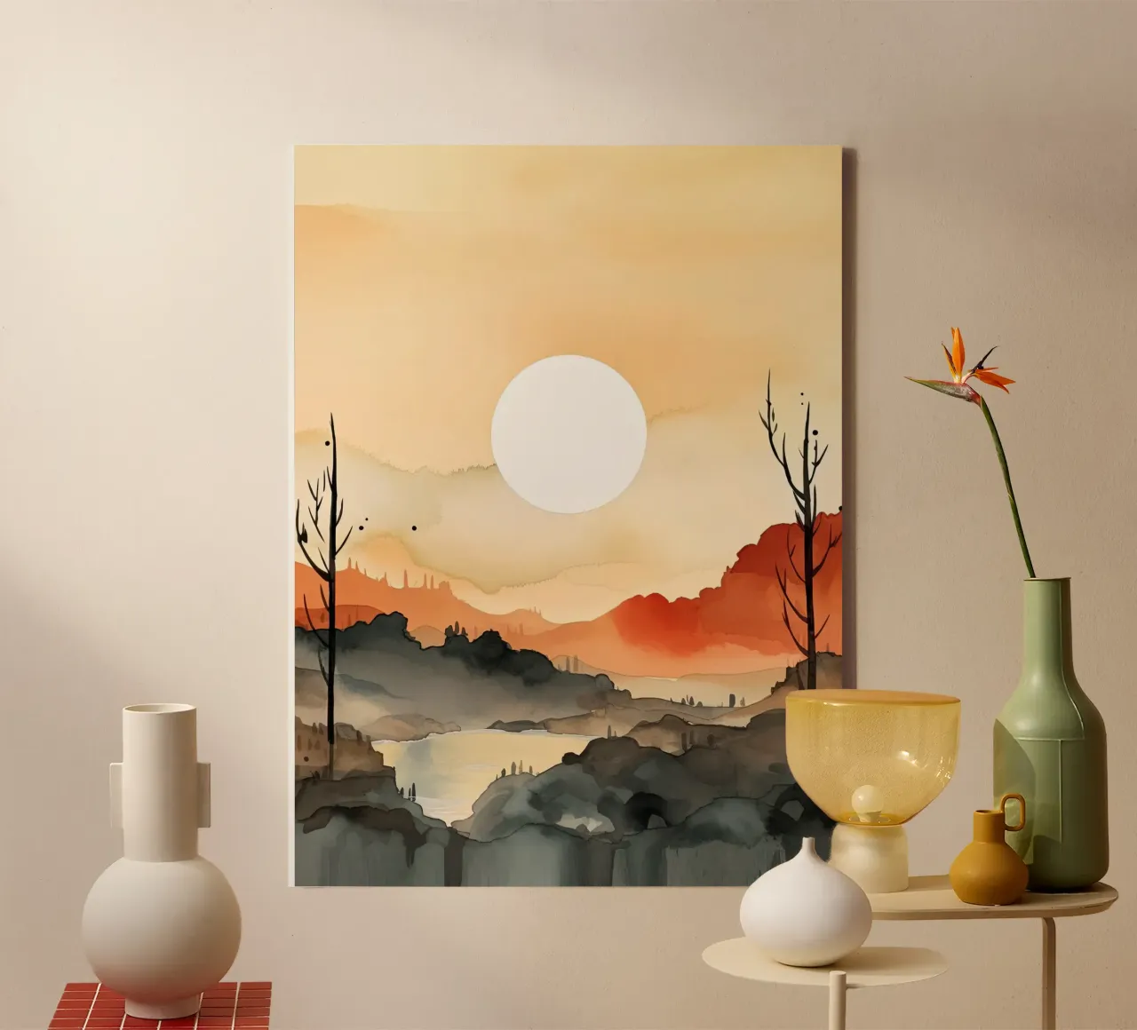 Tramonto tra le valli tela da DaarbyN