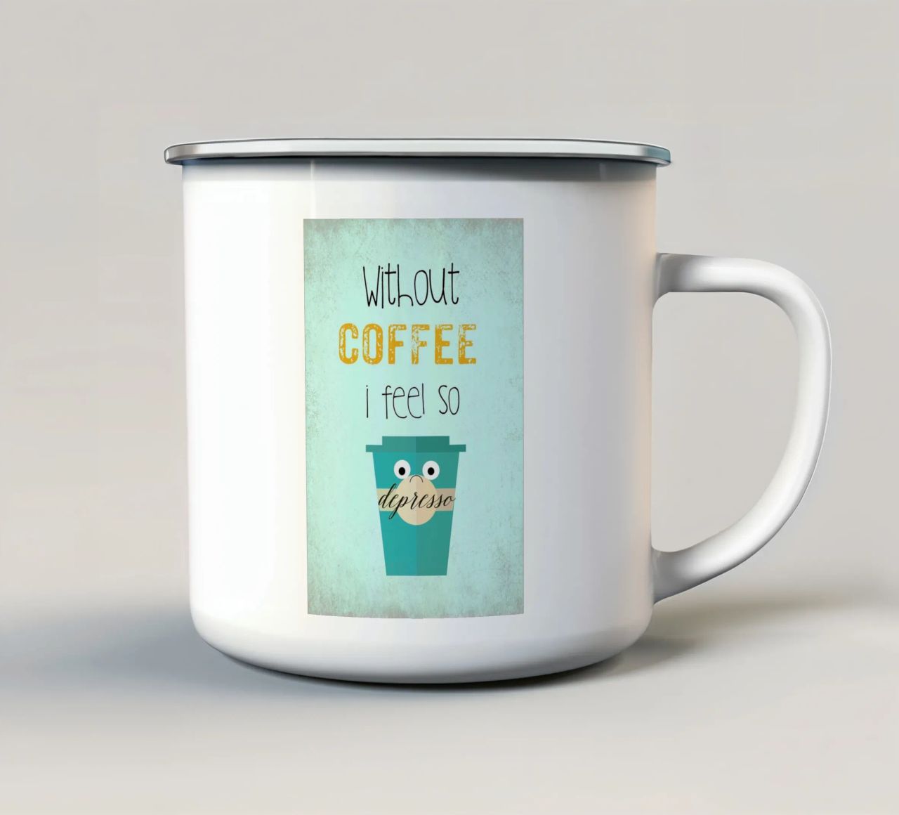 Depresso tazza in smalto da Monika Strigel