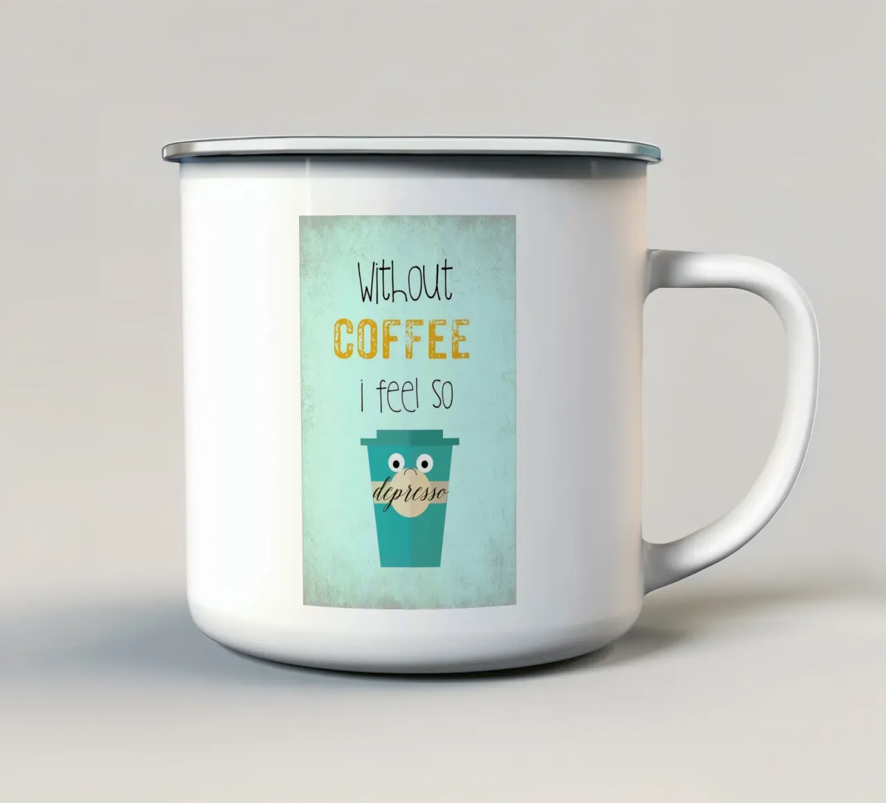 Depresso taza de esmalte de Monika Strigel