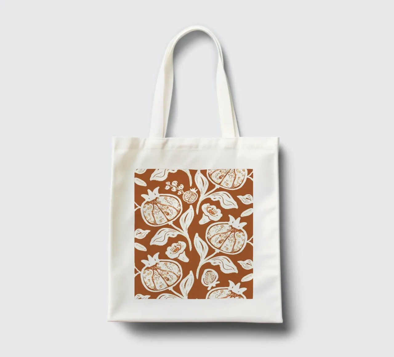 Brown Pomegranates Pattern borsa in juta da anisillustration