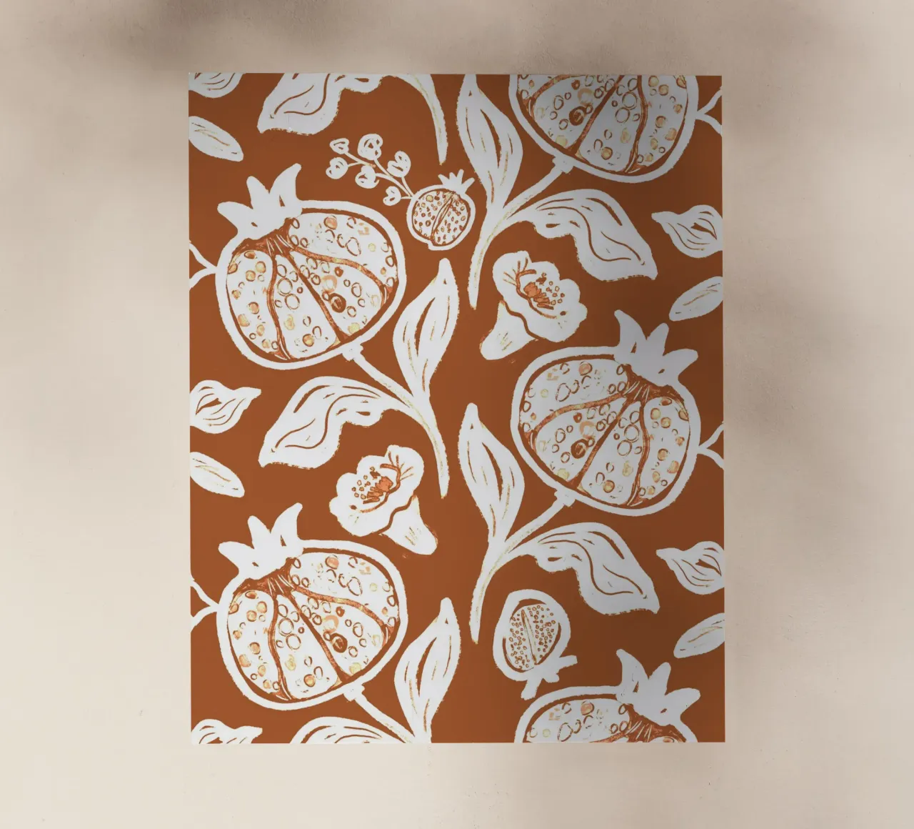 Brown Pomegranates Pattern pellicola backlit da anisillustration