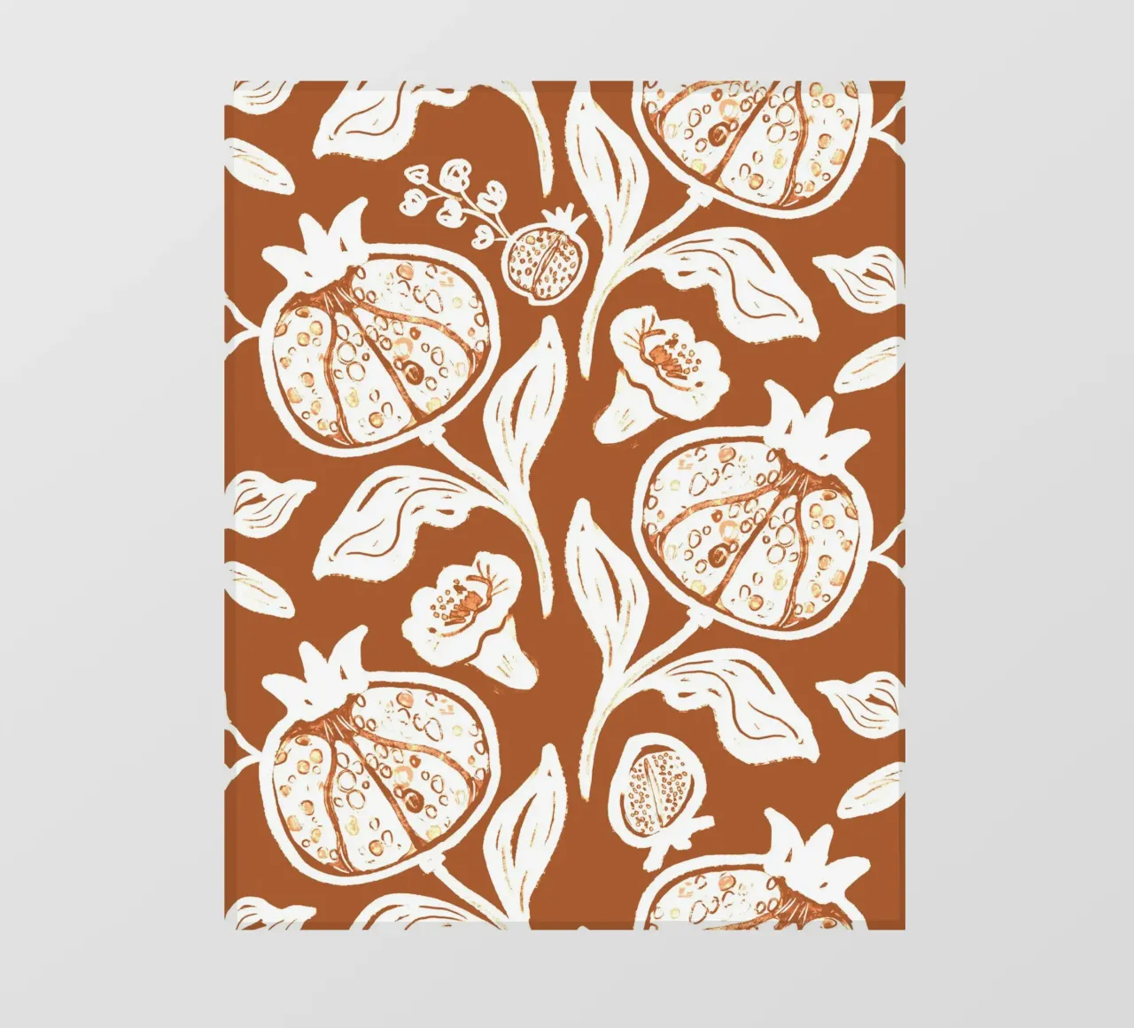 Brown Pomegranates Pattern telo in pvc da anisillustration