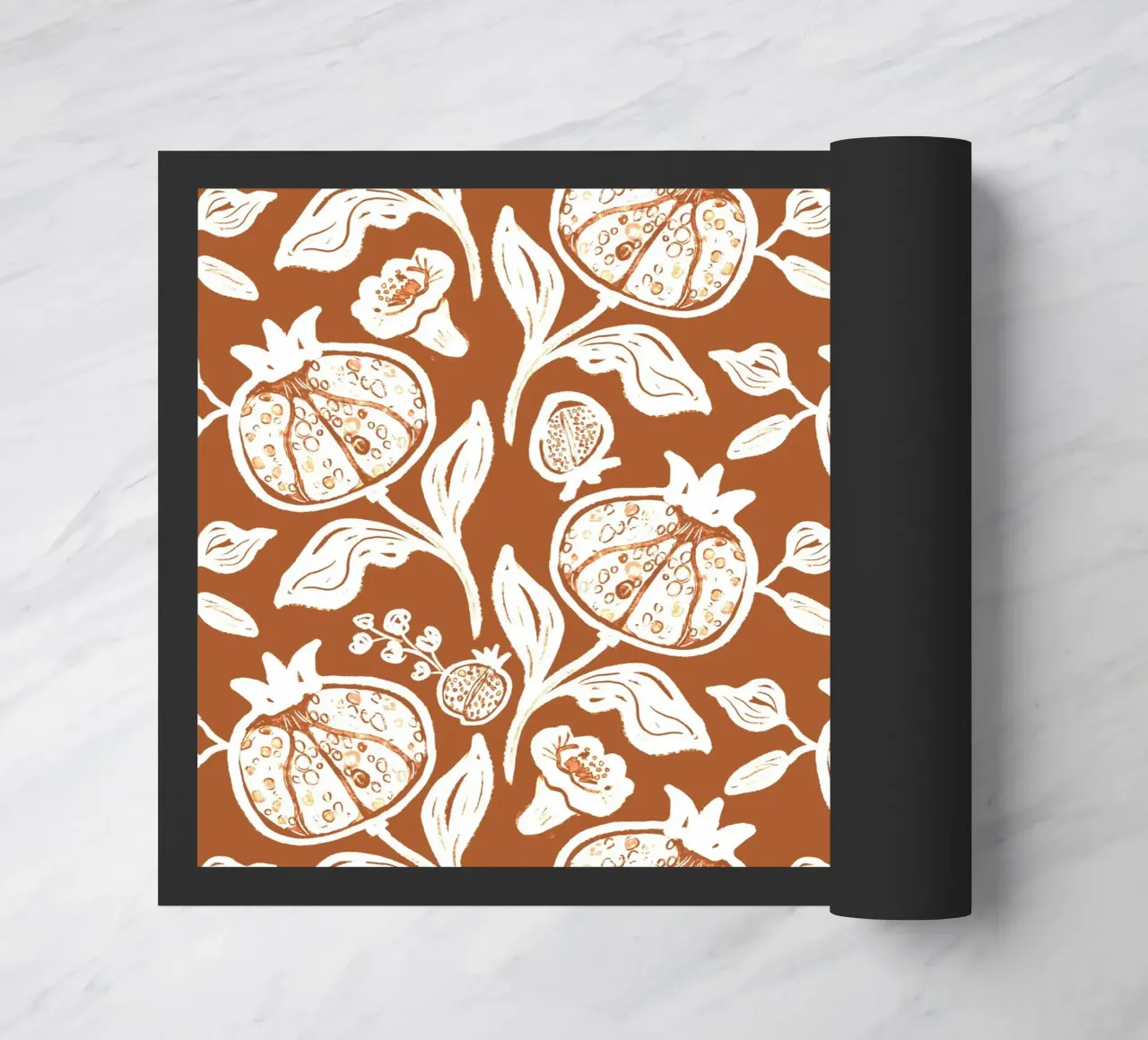 Brown Pomegranates Pattern zerbino da anisillustration
