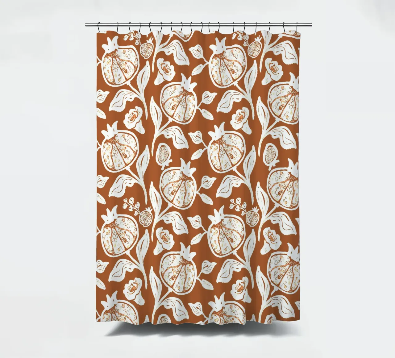 Brown Pomegranates Pattern tenda da doccia da anisillustration
