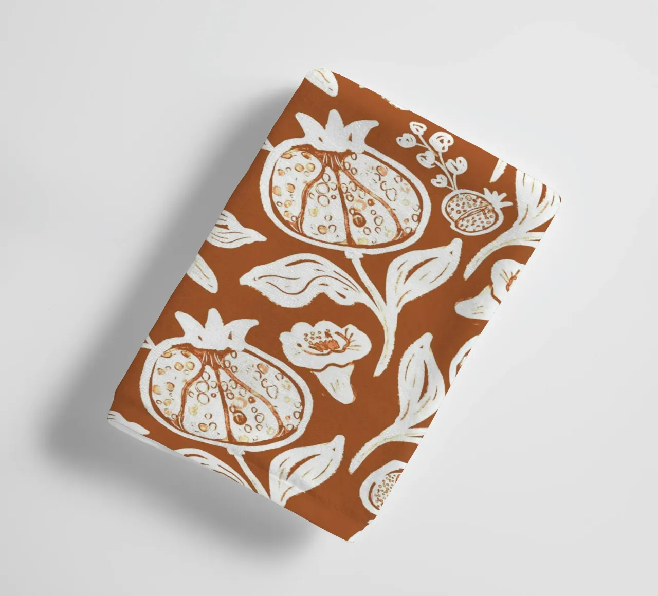 Brown Pomegranates Pattern asciugamano da bagno da anisillustration