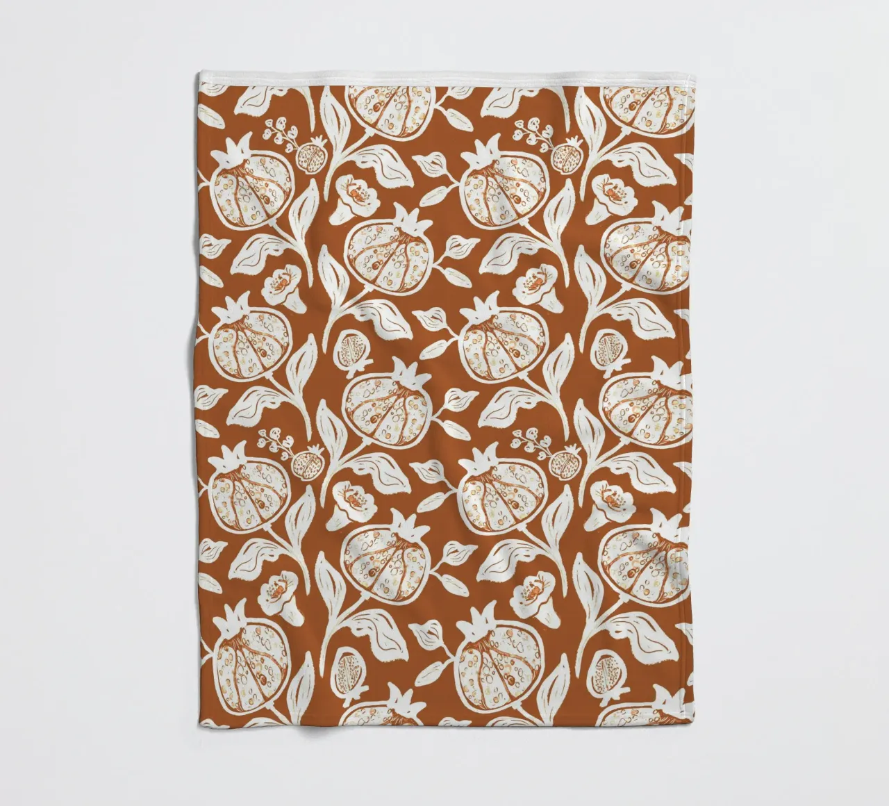 Brown Pomegranates Pattern coperta in pile da anisillustration