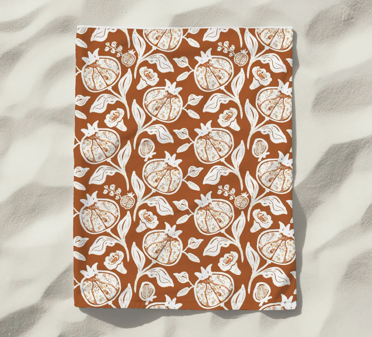 Brown Pomegranates Pattern telo mare da anisillustration