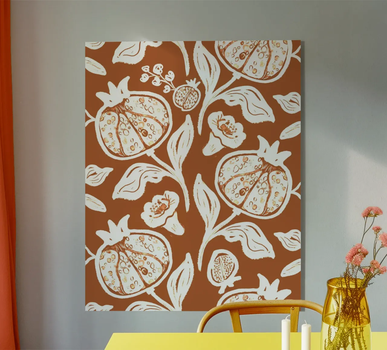 Brown Pomegranates Pattern plexiglass da anisillustration