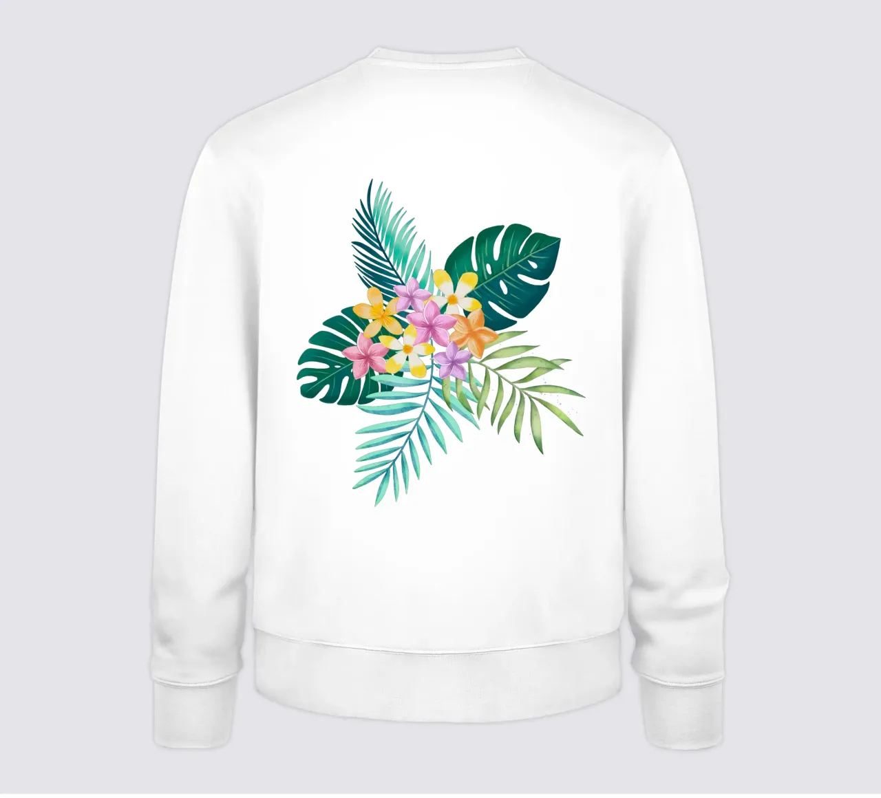 Sogno tropicale. Monstera, foglie di palma, fiori di plumeria. Esotico felpa da CalliLetters