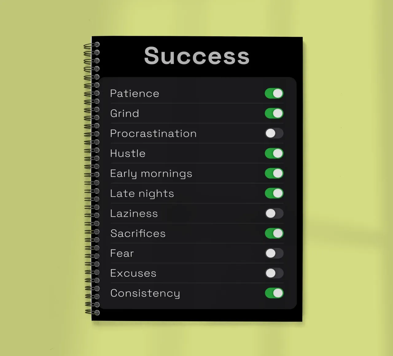 Success Settings spiral notebook by nabakumov