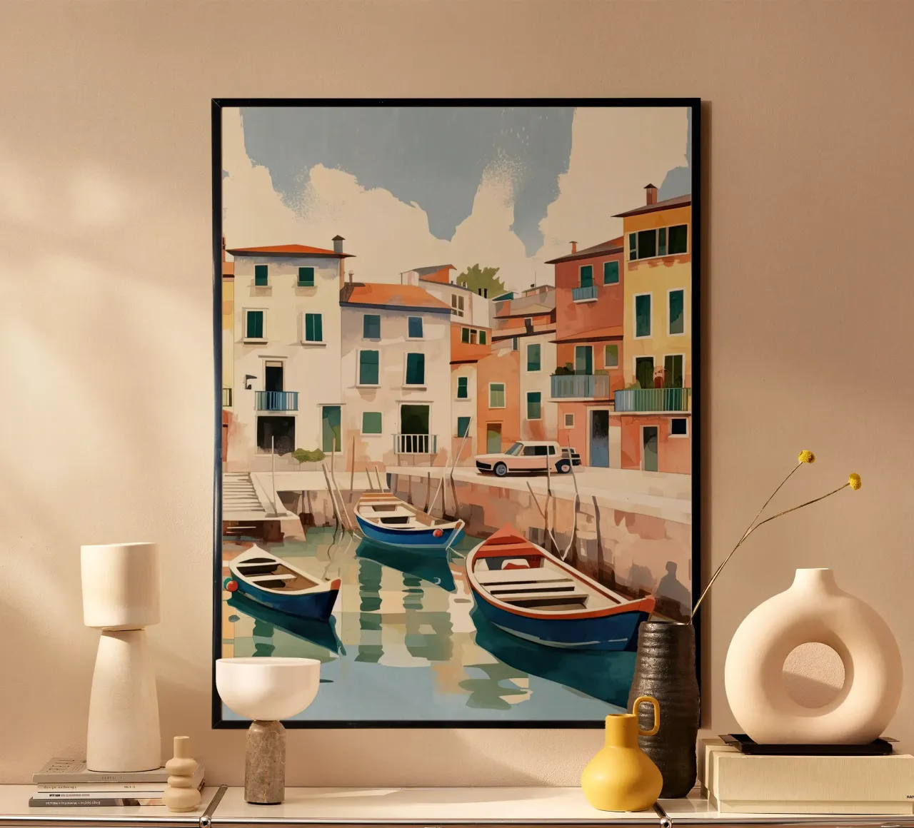 In riva al mare poster con telaio in plastica da DaarbyN