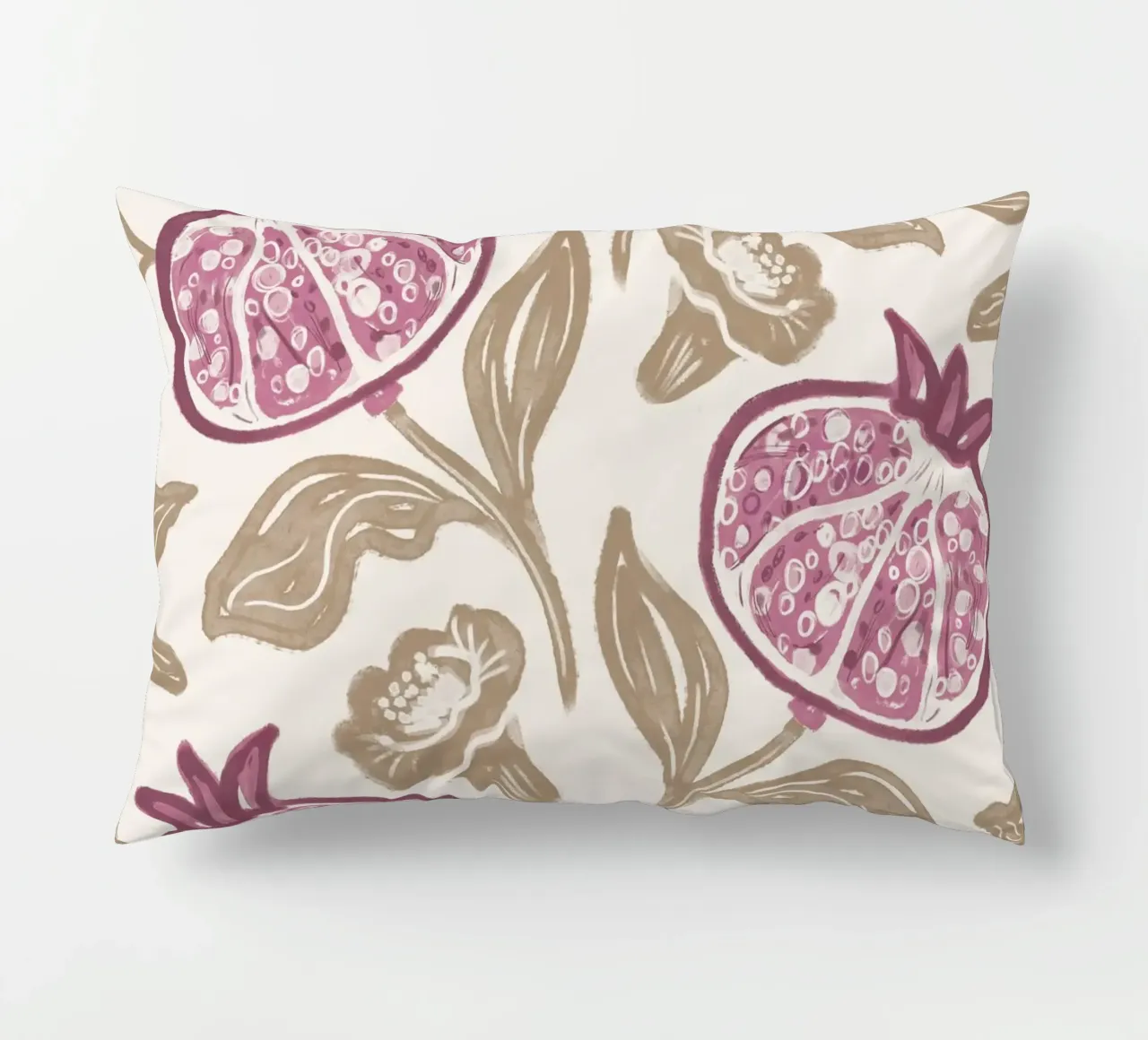 Pink Pomegranates Pattern cuscino da anisillustration