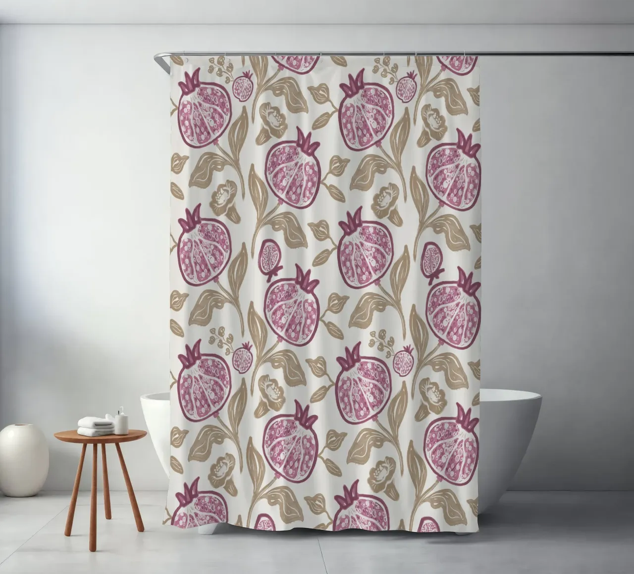 Pink Pomegranates Pattern tenda da doccia da anisillustration