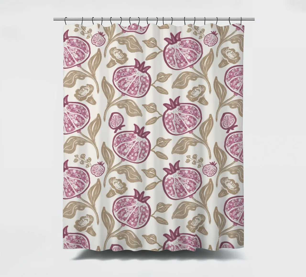 Pink Pomegranates Pattern tenda da doccia da anisillustration