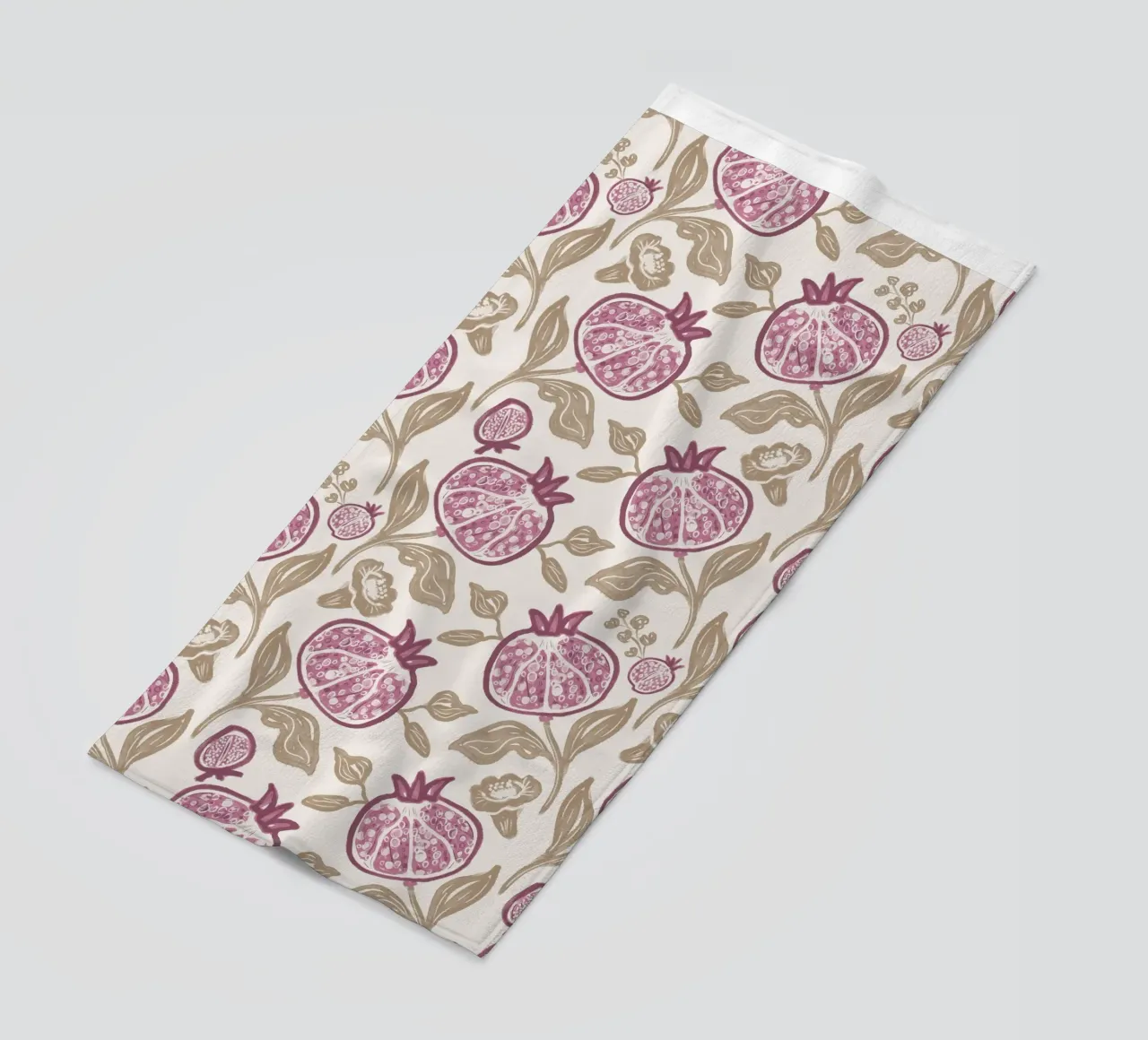 Pink Pomegranates Pattern telo mare da anisillustration