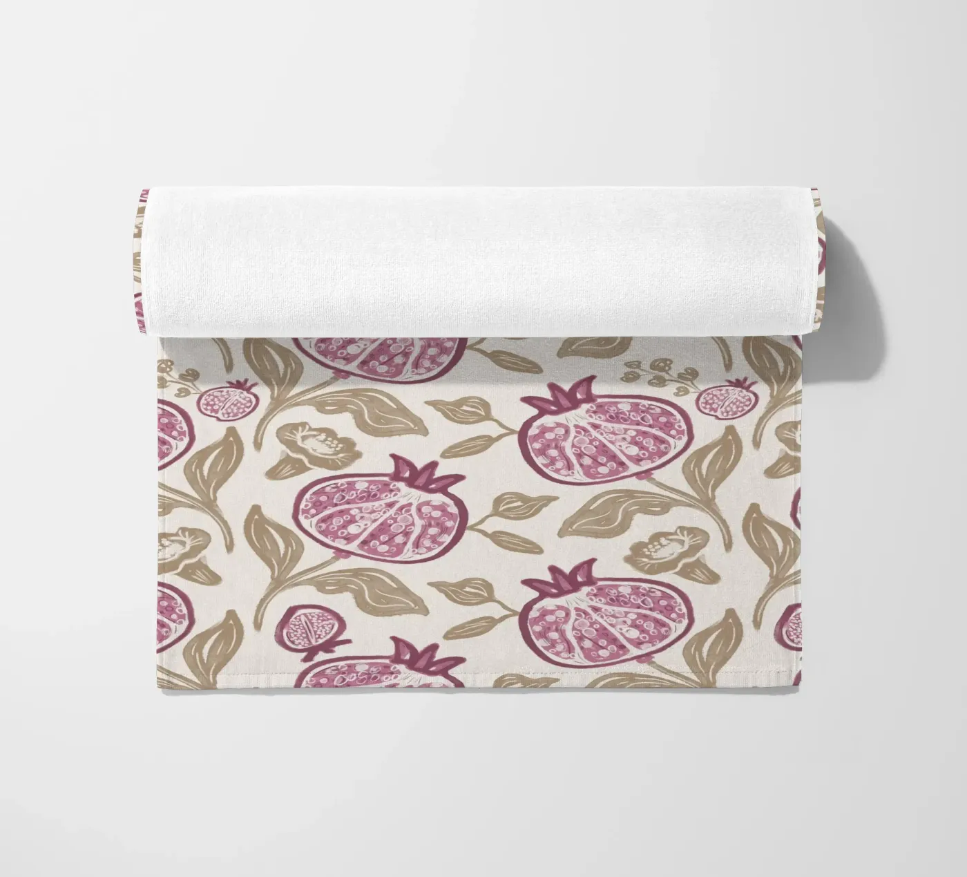 Pink Pomegranates Pattern telo mare da anisillustration